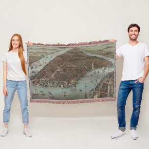 Cobertor A cidade de New York   1883 (litografia de cor)