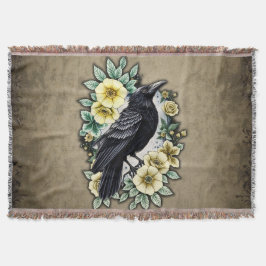 Cobertor A graça e a elegância do corvo.