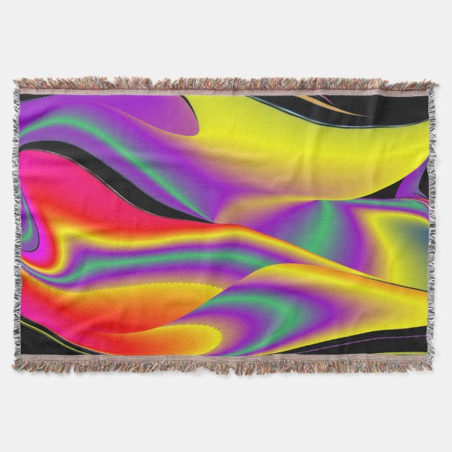 Cobertor A magia das cores do Rainbowart Abstrato 3D (Frente)