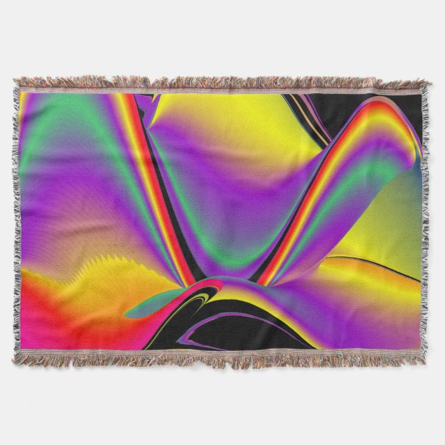 Cobertor A magia das cores do Rainbowart Abstrato 3D (Frente)