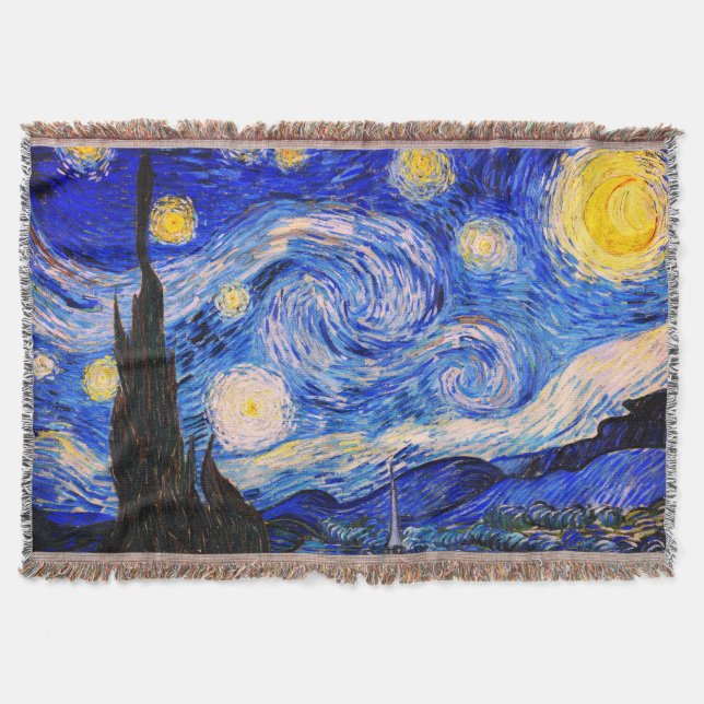 Cobertor A Noite Estrelada de Vincent Van Gogh (Frente)