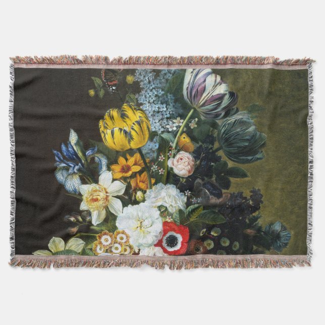 Cobertor A Vida Estática com a Pintura das Flores (Frente)