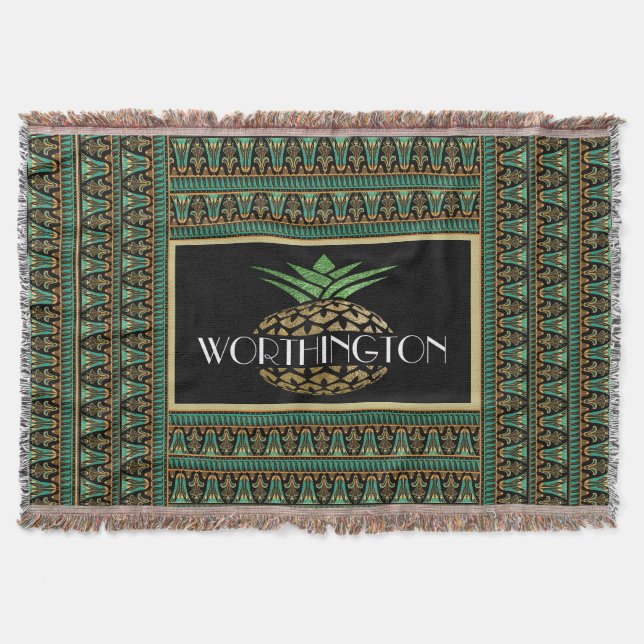 Cobertor Abacaxi Elegante Personalizado (Frente)