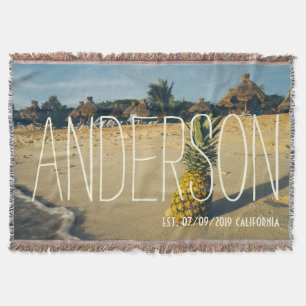 Cobertor Abacaxi tropical da praia da ilha personalizado