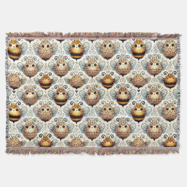 Cobertor Abeja fofa e cartoonizada (Frente)