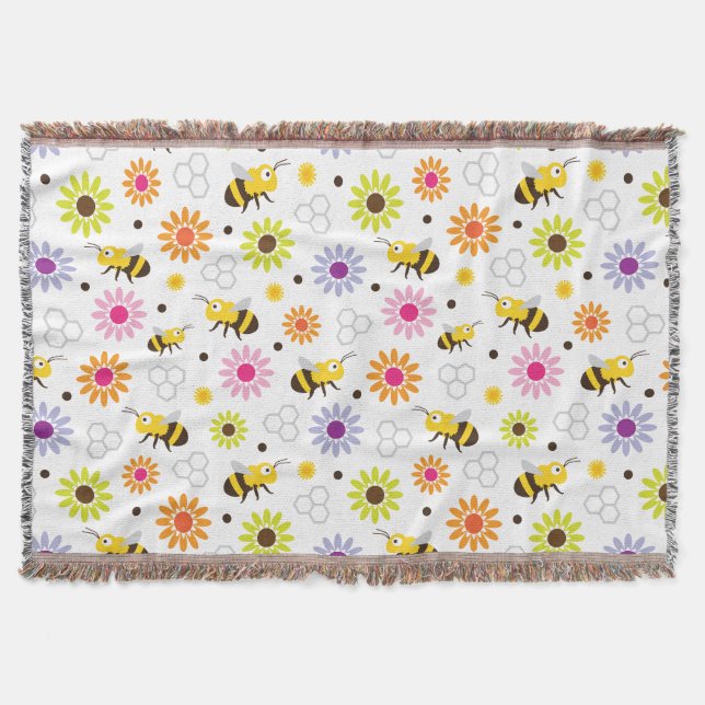 Cobertor Abelhas e Flores (Frente)