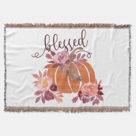 Cobertor Abençoado - Abaixe a abóbora com flores cor-de-ros