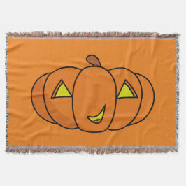 Cobertor Abóbora de Halloween Sorridente Fofa