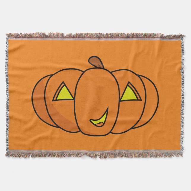 Cobertor Abóbora de Halloween Sorridente Fofa (Frente)