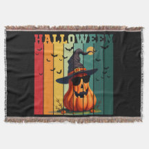 Abóbora engraçada fofa de Halloween vintage outono