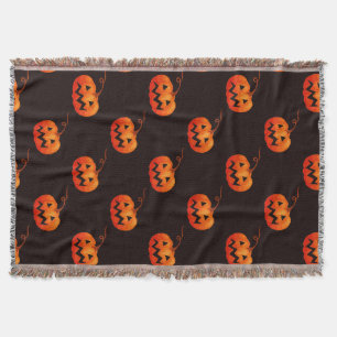Cobertor Abóboras de Halloween, Abóboras Laranjas, Truque o