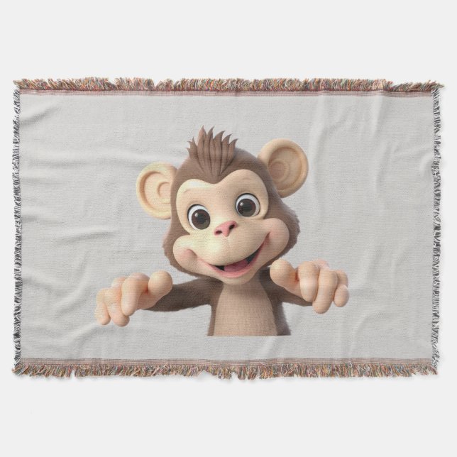 Cobertor Abrace-me macaco (Frente)