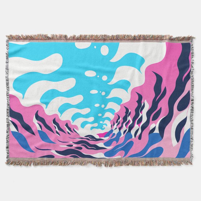 Cobertor Abstract Dream Wave – Vibrant Surreal Flow (Frente)