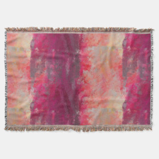 Cobertor abstract vintage painting in pink red