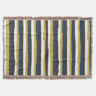 Cobertor Abstract vintage stripes golden navy