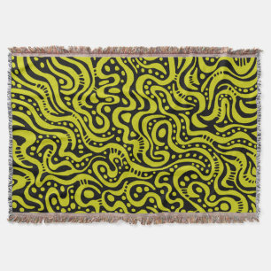 Cobertor Abstrato 041211 - Banana Yellow on Black (Amarelo