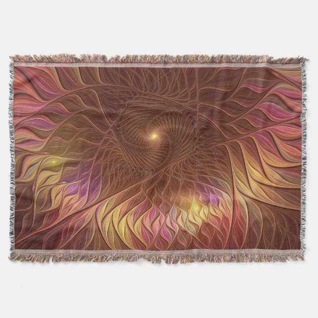 Cobertor Abstrato Brilhando Arte Fractal de Arte Fractal (Frente)