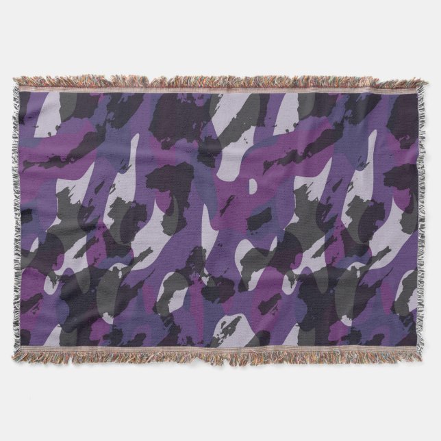 Cobertor Abstrato Camuflagem Roxa (Frente)