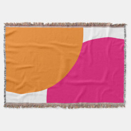 Cobertor Abstrato cor-de-rosa moderno e laranja