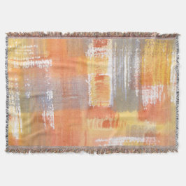 Cobertor Abstrato de Aquarela de Crush Laranja