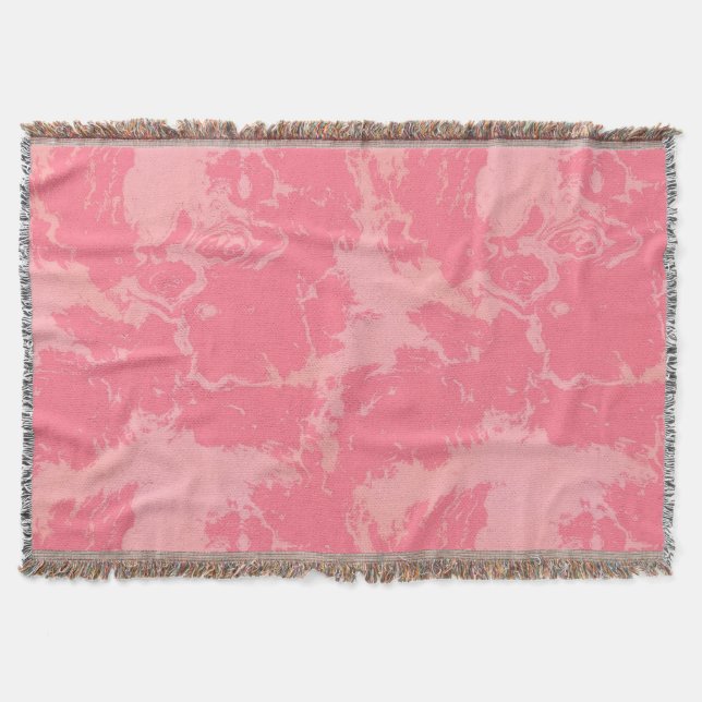 Cobertor Abstrato de Nuvem Marmoreada Rosa (Frente)