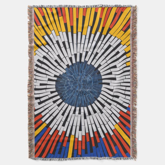 Cobertor Abstrato em fita—Starburst (Frente Vertical)