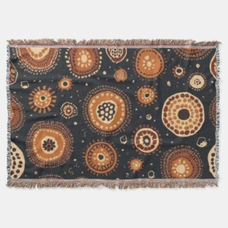 Cobertor Abstrato em Preto, Marrons e Ferrugem