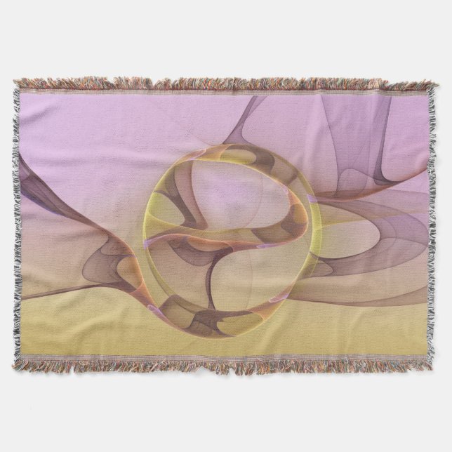 Cobertor Abstrato motiva arte frontal rosa moderna Ouro ros (Frente)