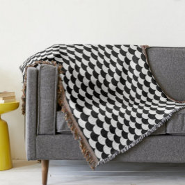 Cobertor Abstrato preto e branco moderno