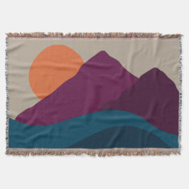 Cobertor Abstrato Queda Autumn Mountain Landscape Sunset