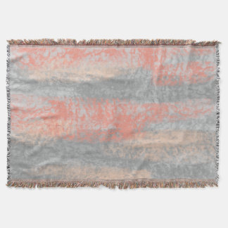 Cobertor Abstrato Suave Cinza de Pêssego Coral