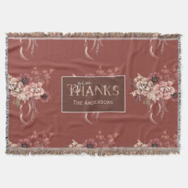 Cobertor Ação de Graças Personalizada de Aquarela Floral