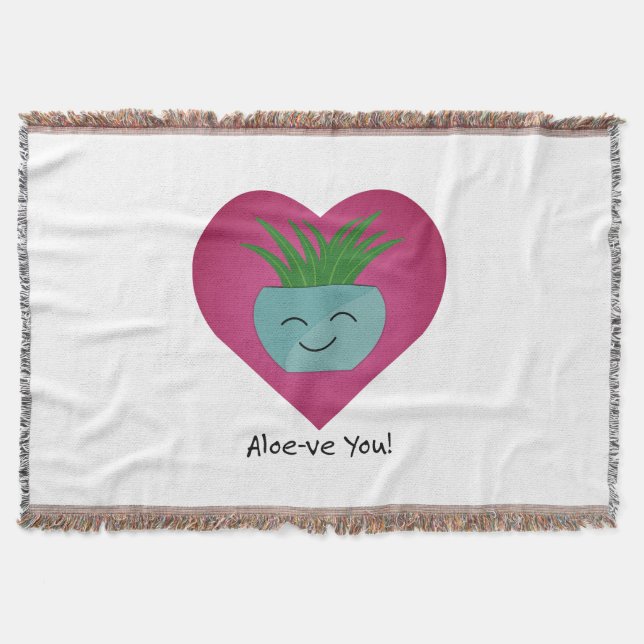 Cobertor Adoravelmente Engraçado Ame Você Aloe (Frente)