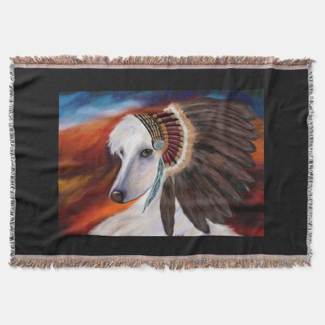 Cobertor Afghan Hound Branco (Frente)