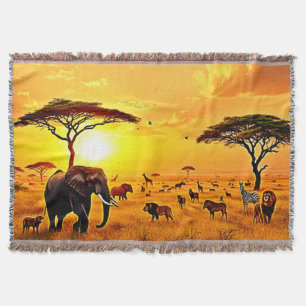 Cobertor African Sunset Safari Majestade Design