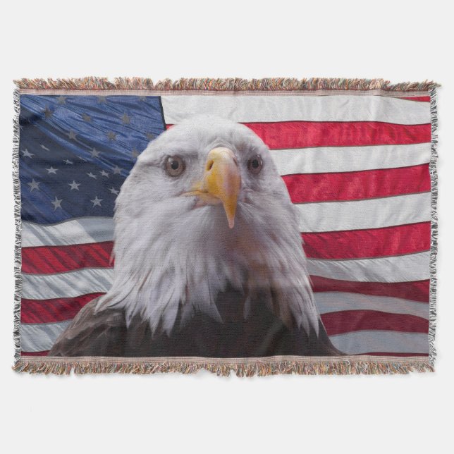 Cobertor Águia caida e bandeira americana (Frente)