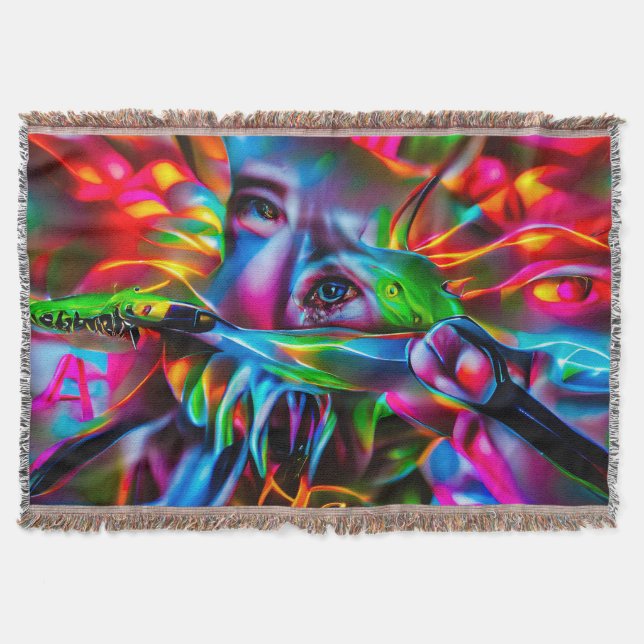 Cobertor Aichmofobia: Arte Surreal Viva (Frente)
