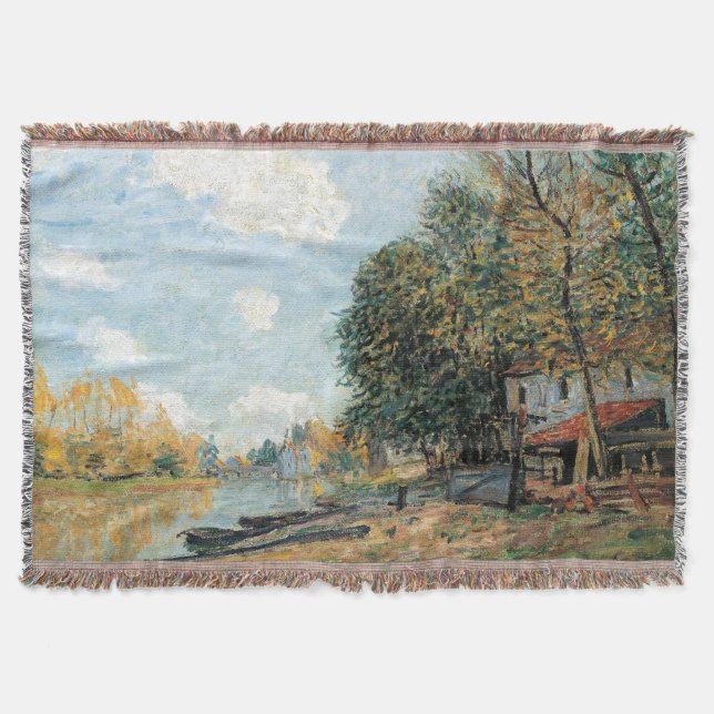 Cobertor Alfred Sisley Moret: As margens do rio Loing (Frente)