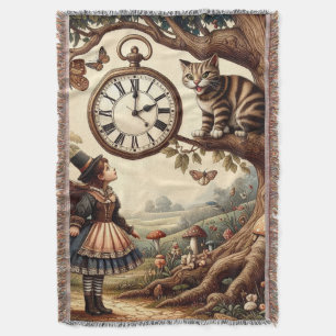 Cobertor Alice & Gato de Cheshire: Fantasia Caprichosa do P