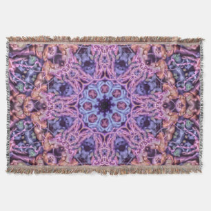 Cobertor Alienígena Roxa Intriciada Caleidoscópica Mandala