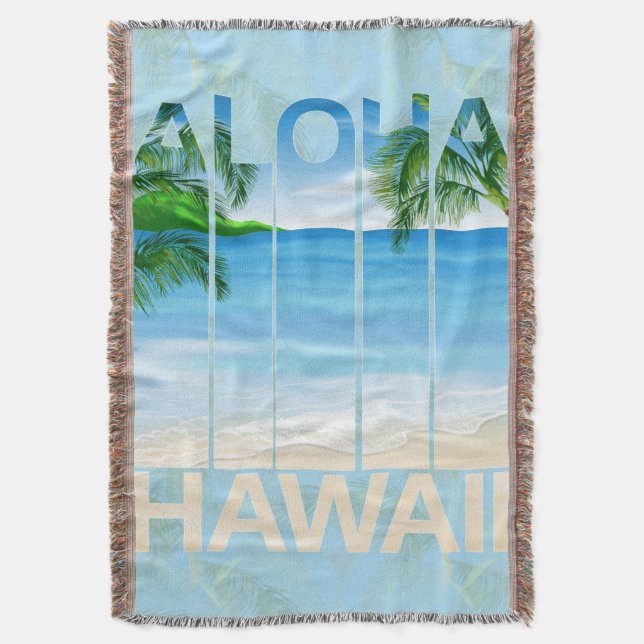 Cobertor Aloha Hawaii Island Beach (Frente Vertical)