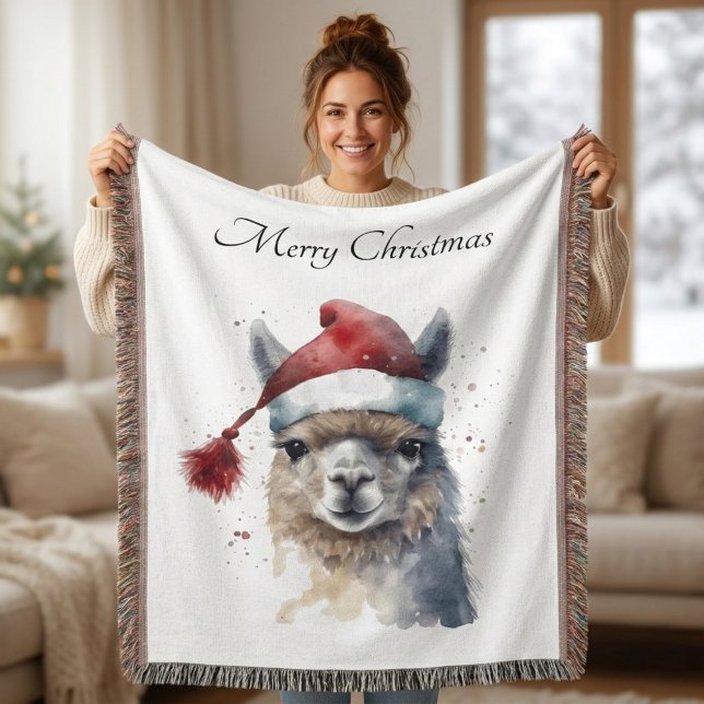 Cobertor Alpaca de Natal bonito, personalizado (Criador carregado)
