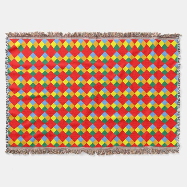 Cobertor Amarelo amarelo vermelho azul (Frente)