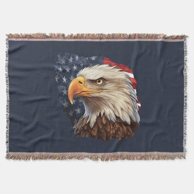 Cobertor American Flag Bald Eagle (Frente)