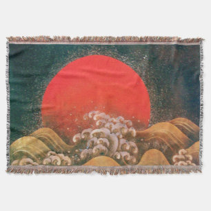 Cobertor AMETERASU, preto vermelho marrom da DEUSA do SOL