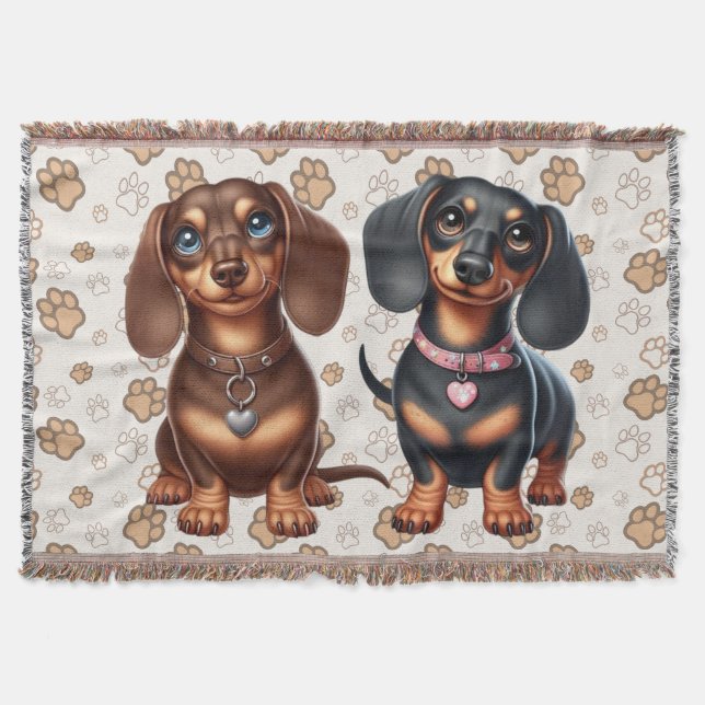 Cobertor Amigos bonitos de dachshund (Frente)
