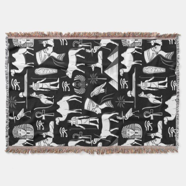 Cobertor Ancient Egypt Hieroglyphic Symbol Pattern      (Frente)