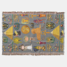 Cobertor Ancient Egyptian Hieroglyphic -Pattern Pharaoh 