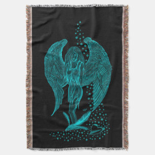 Cobertor Angel perdeu em Love, Design preto e verde