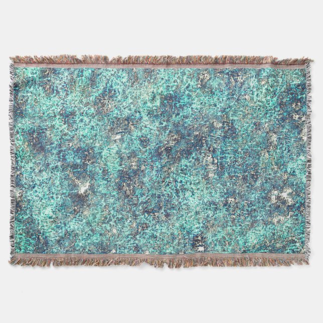 Cobertor Ângulo dos fios ou do azul ciano e cinza esponjoso (Frente)